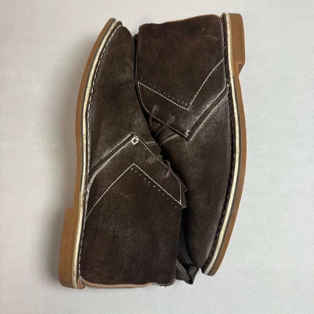 Steve Madden Syrio Distressed Brown Suede Leather Lace up Ankle Boots Size 13